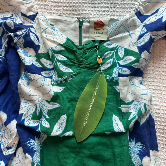 NWT Farm Rio Soft Garden Mini Dress size XXS soft garden blue 306165 - Picture 9 of 12